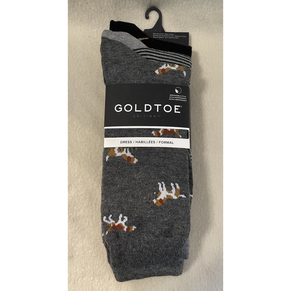 GoldToe Edition Men's Dogs Ducks Dress Crew Socks 3 pack  Size 6-12.5 NEW